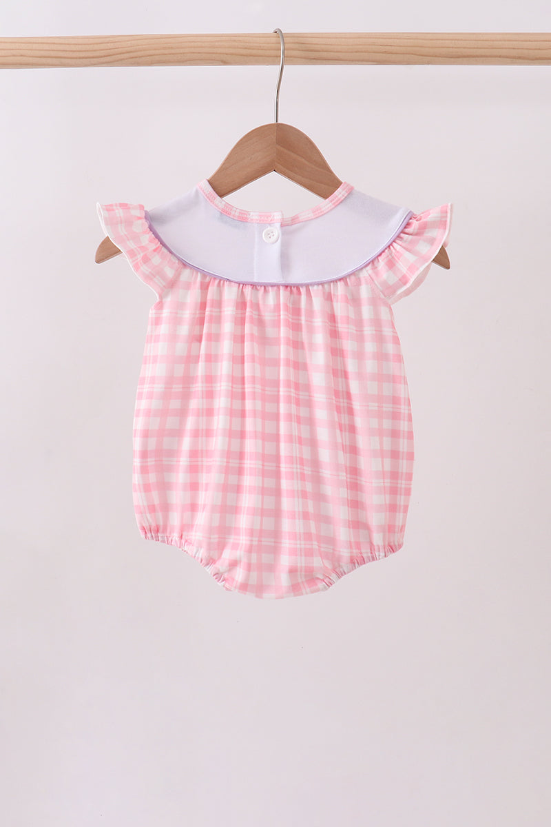 Pink octopus starfish embroidery plaid bubble
