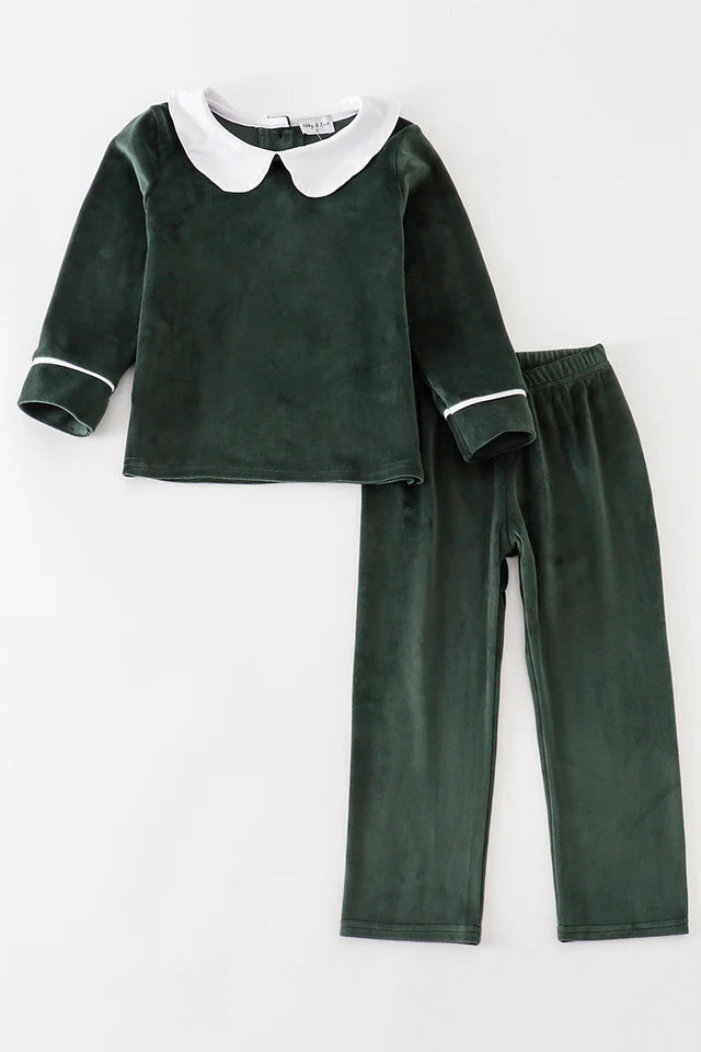 Forest Velvet Pants Set