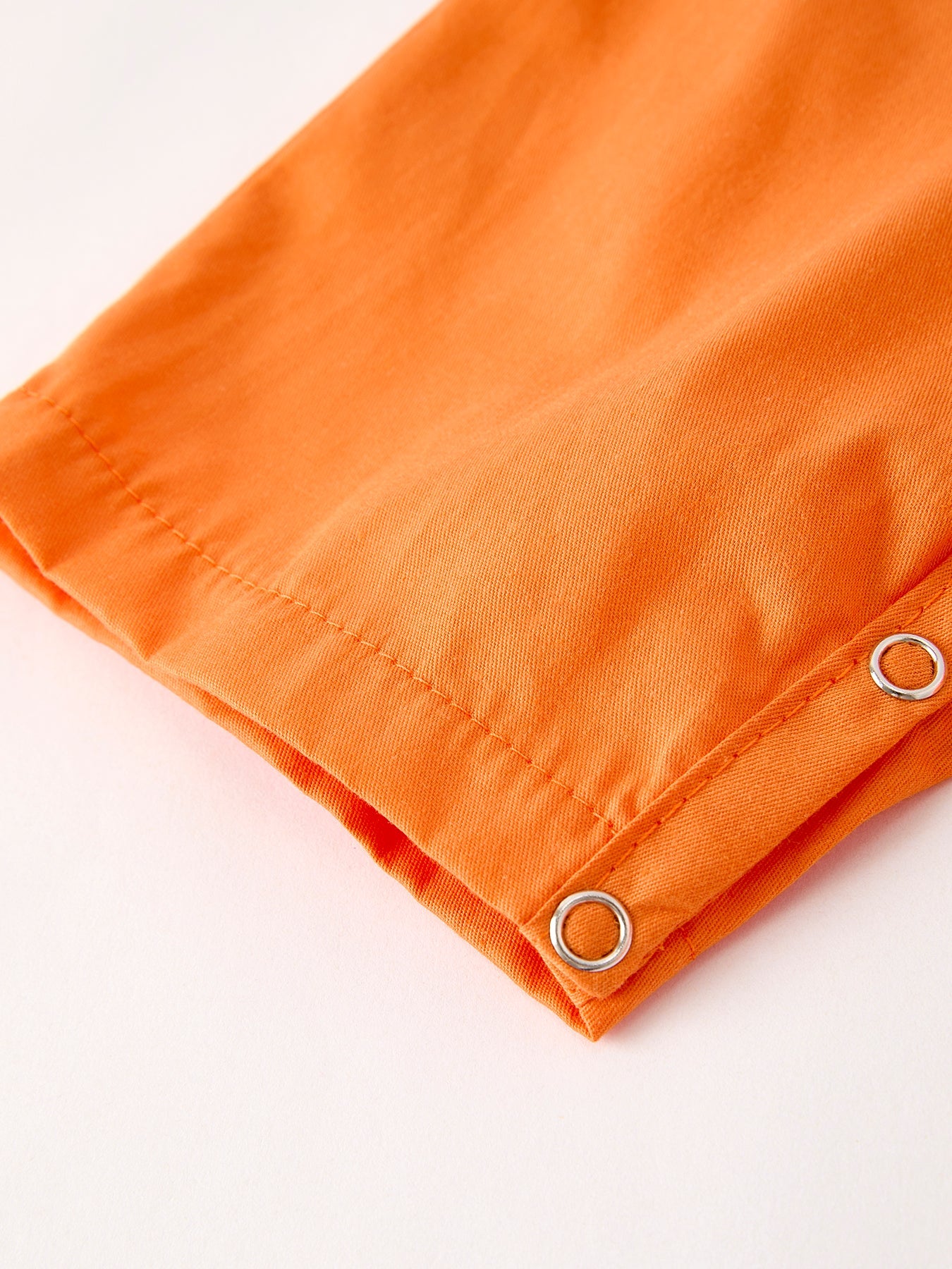 Fall Thanksgiving & Halloween Orange Pumpkin Smock Embroidery Baby Boy Romper