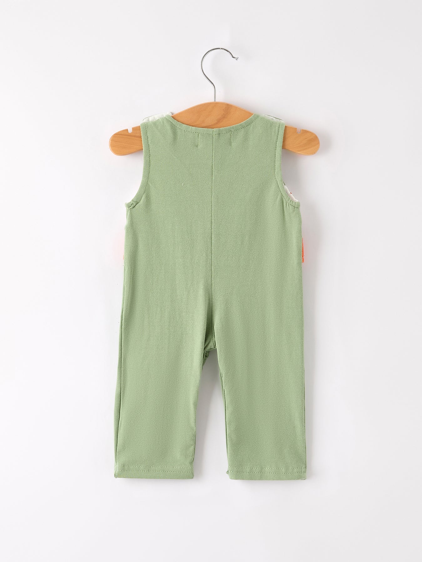 Fall Thanksgiving Turkey Smock Embroidered Green Boys Romper