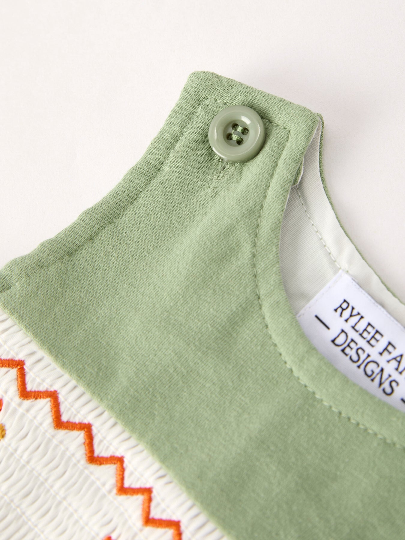 Fall Thanksgiving Turkey Smock Embroidered Green Boys Romper