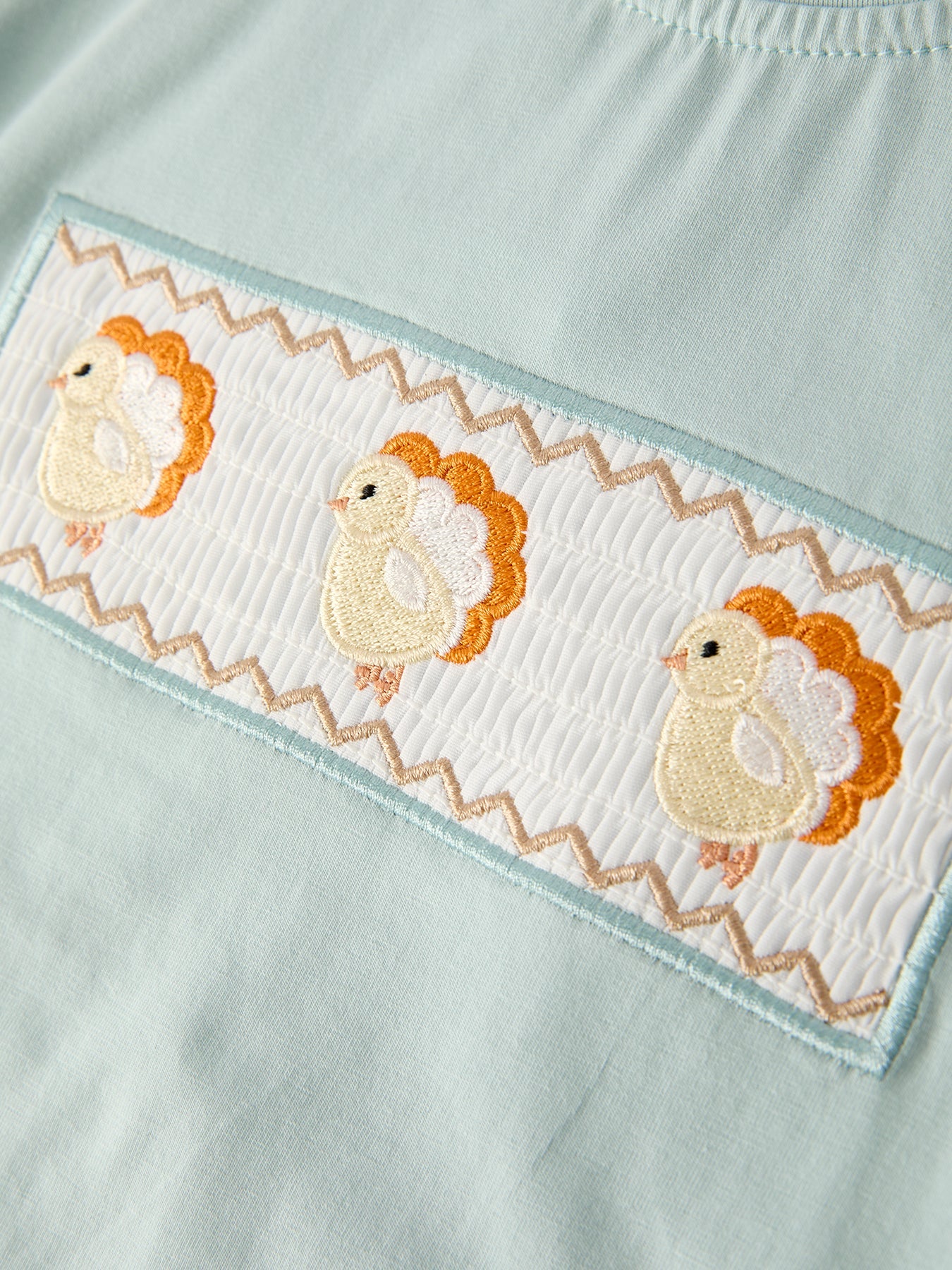 Fall Thanksgiving Plaid Turkey Embroidery Smocking Boys Set