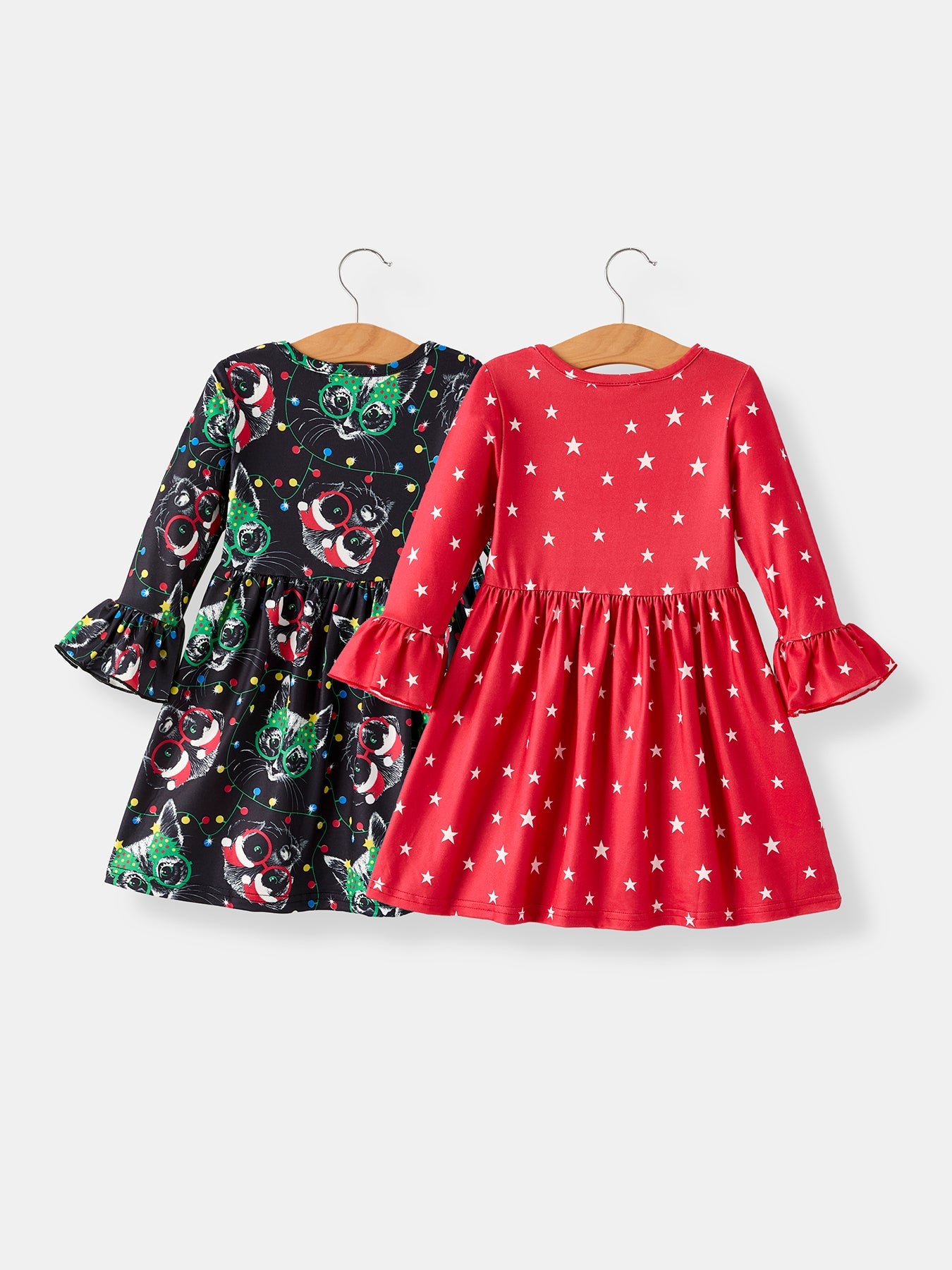 Winter Christmas Print Girls Dress Set (2 Pieces)