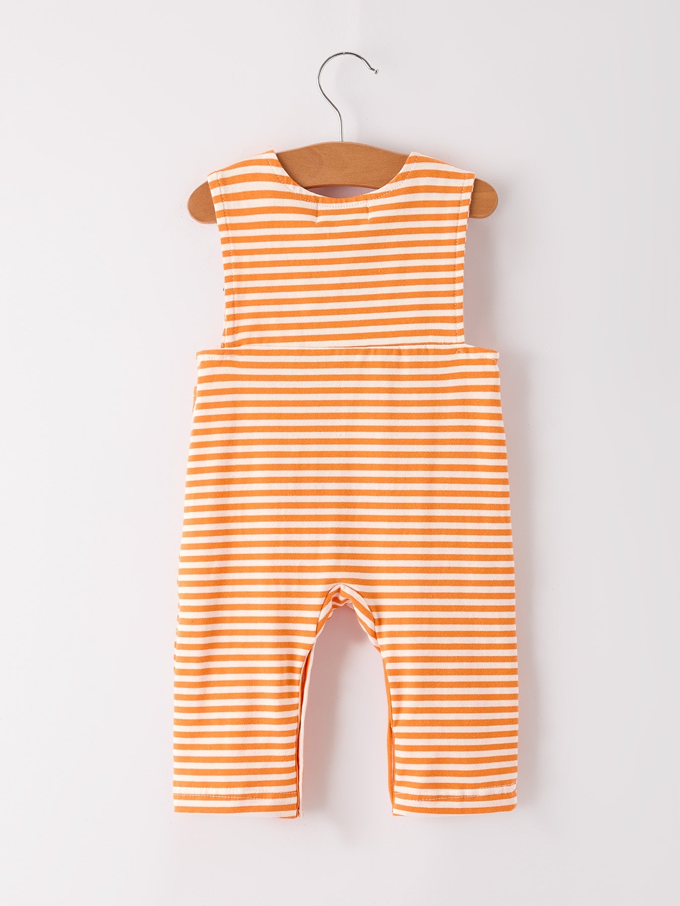 Halloween Striped Baby Boys Romper with Cat Smocking Embroidery – Perfect for Fall
