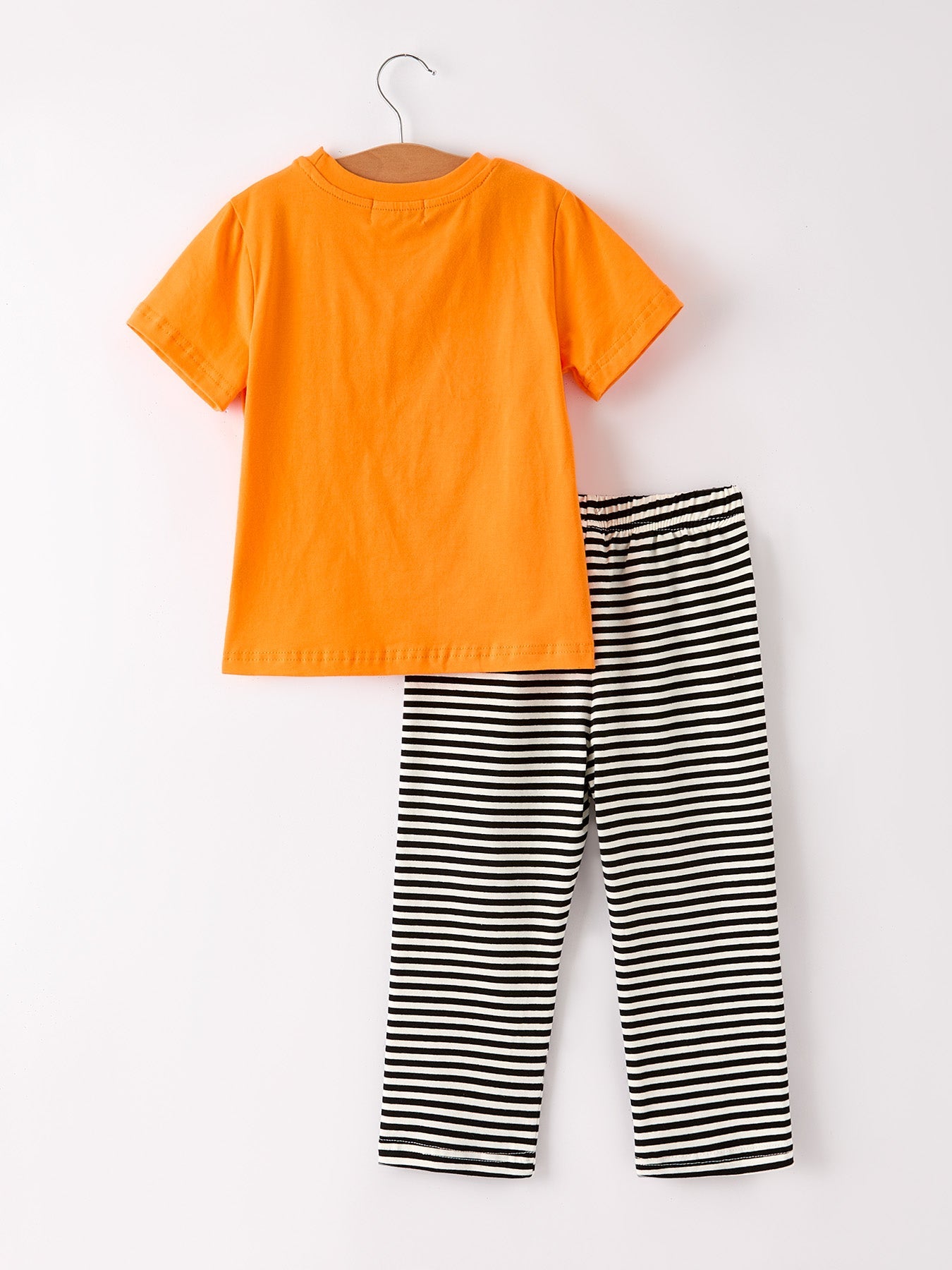 Halloween Striped Boy Set with Cat Smocking Embroidery – Perfect for Fall