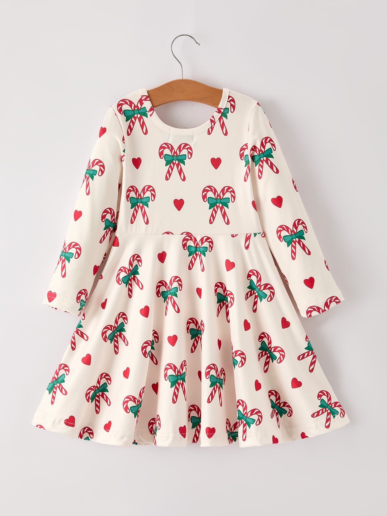PREORDER Candy Cane & Heart Christmas Girls Dress