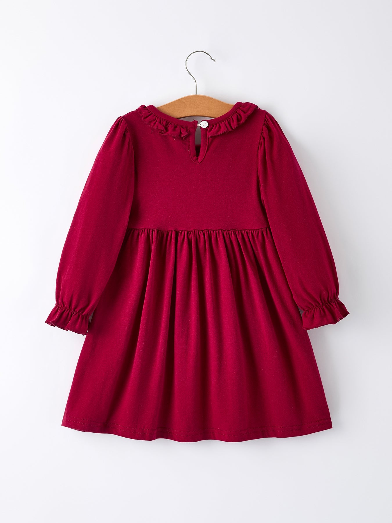 PREORDER Christmas Smocking Embroidered Girls Dress with Green Plaid Bow