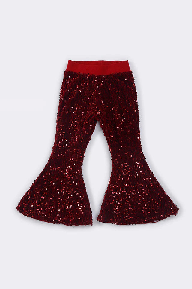 Black Sequin Bell Pants