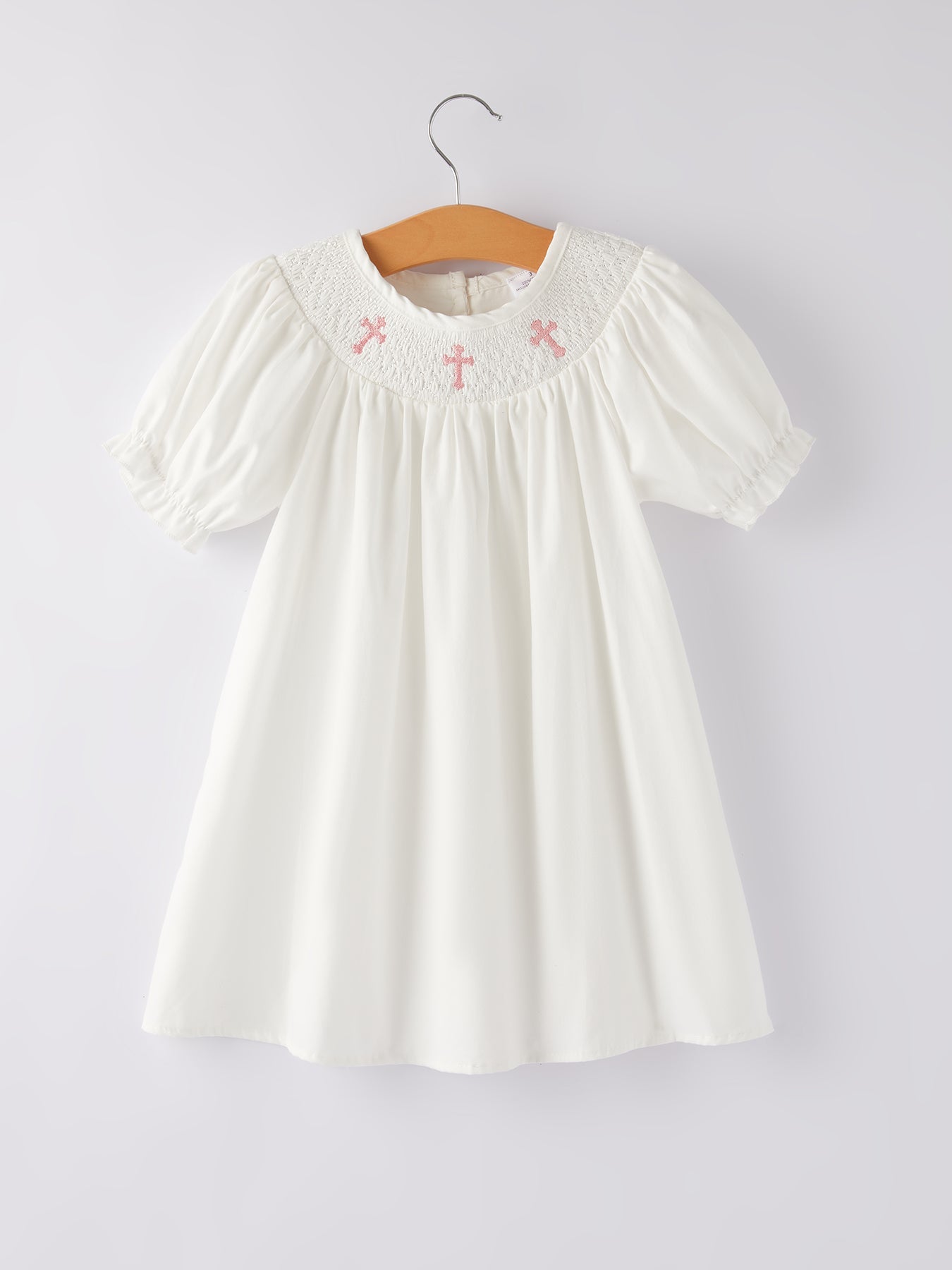 White Smocked Church Christ Bishop Christening Dress