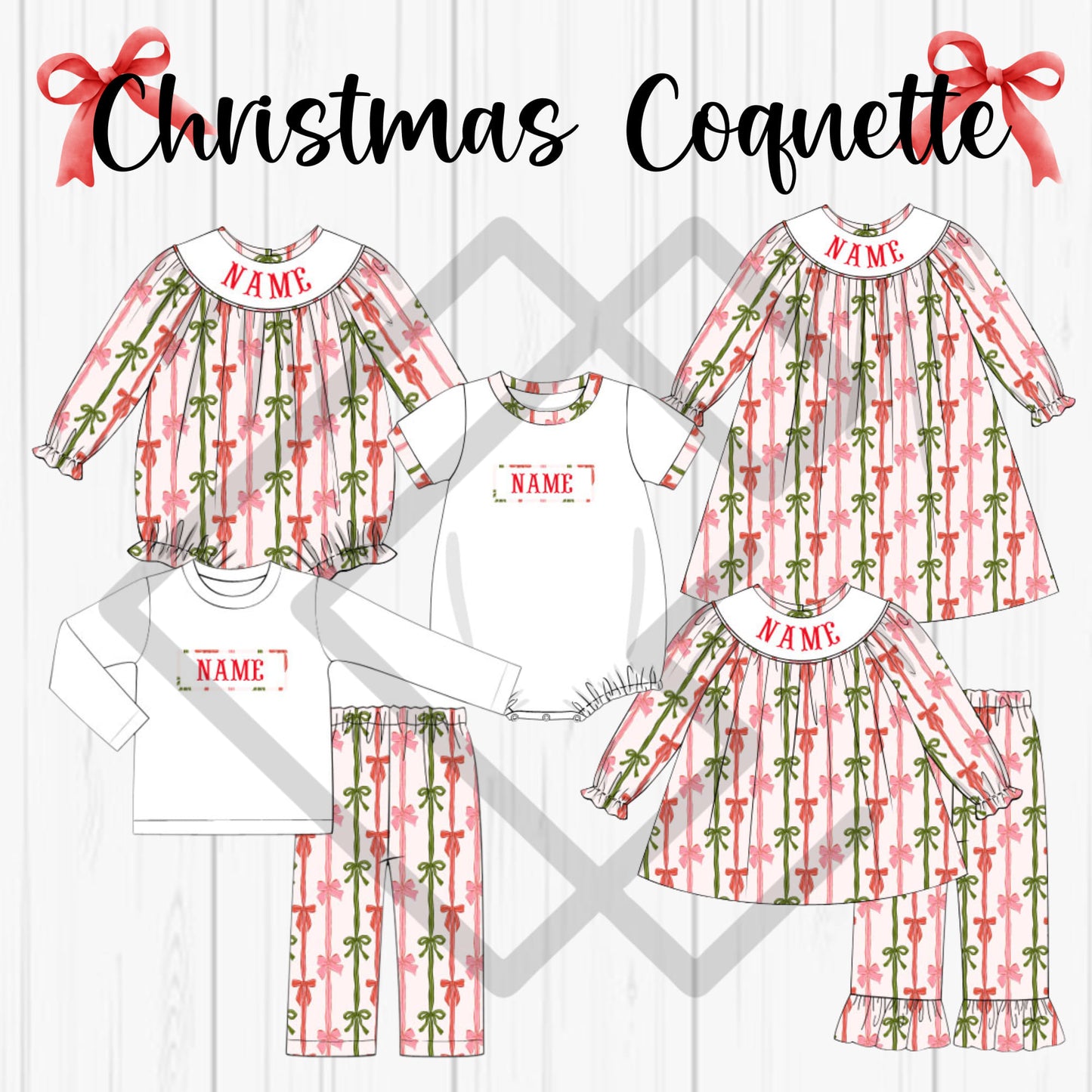 PREORDER Christmas Coquette Handsmocked Sets