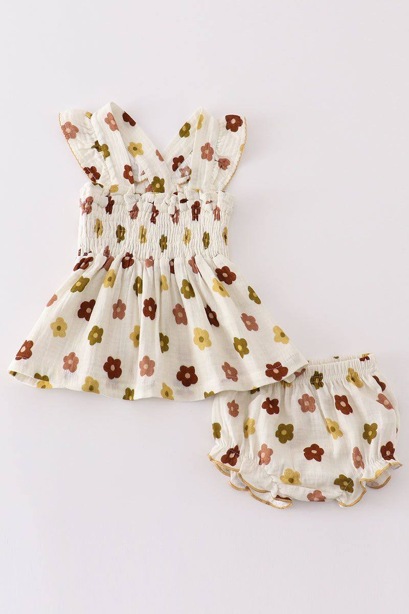 RTS Floral Muslin Bummie Set