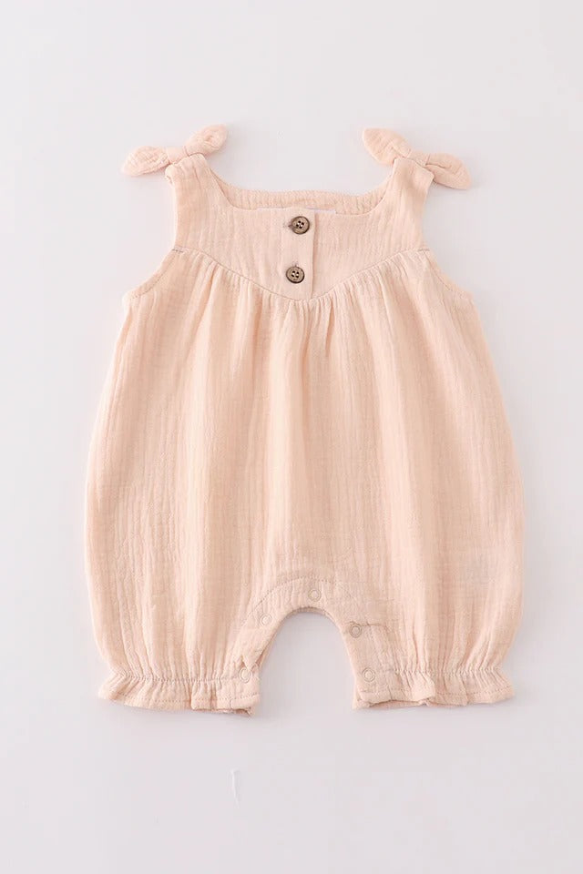 RTS Beige Muslin Romper