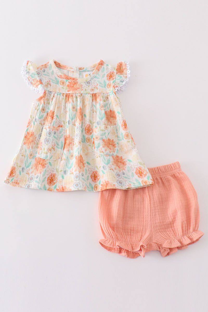 RTS Coral Floral Bloomer Set