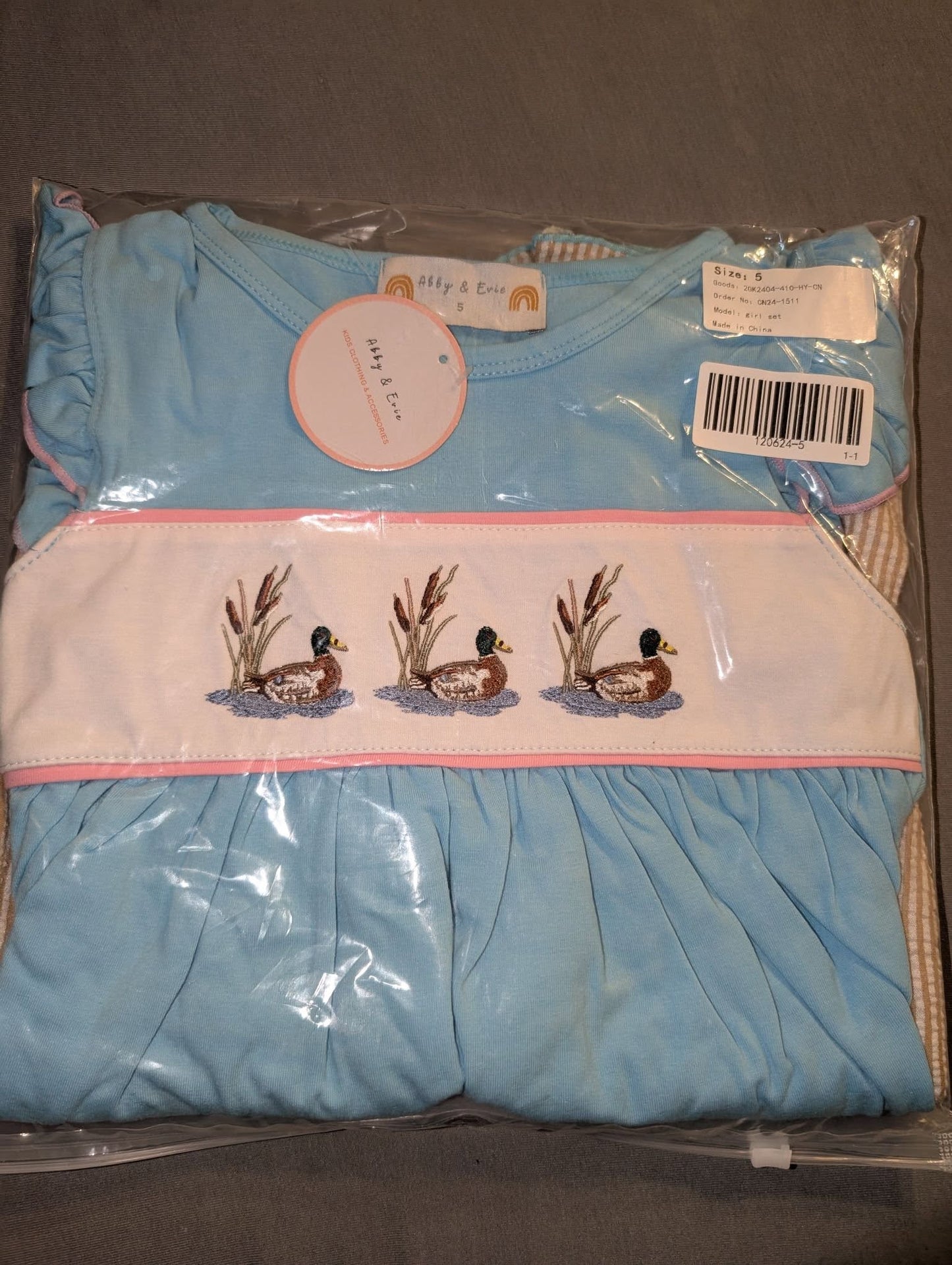 Duck Embroidered Pants Set