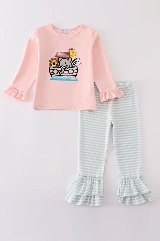 Pink Noah's Ark Pants Set