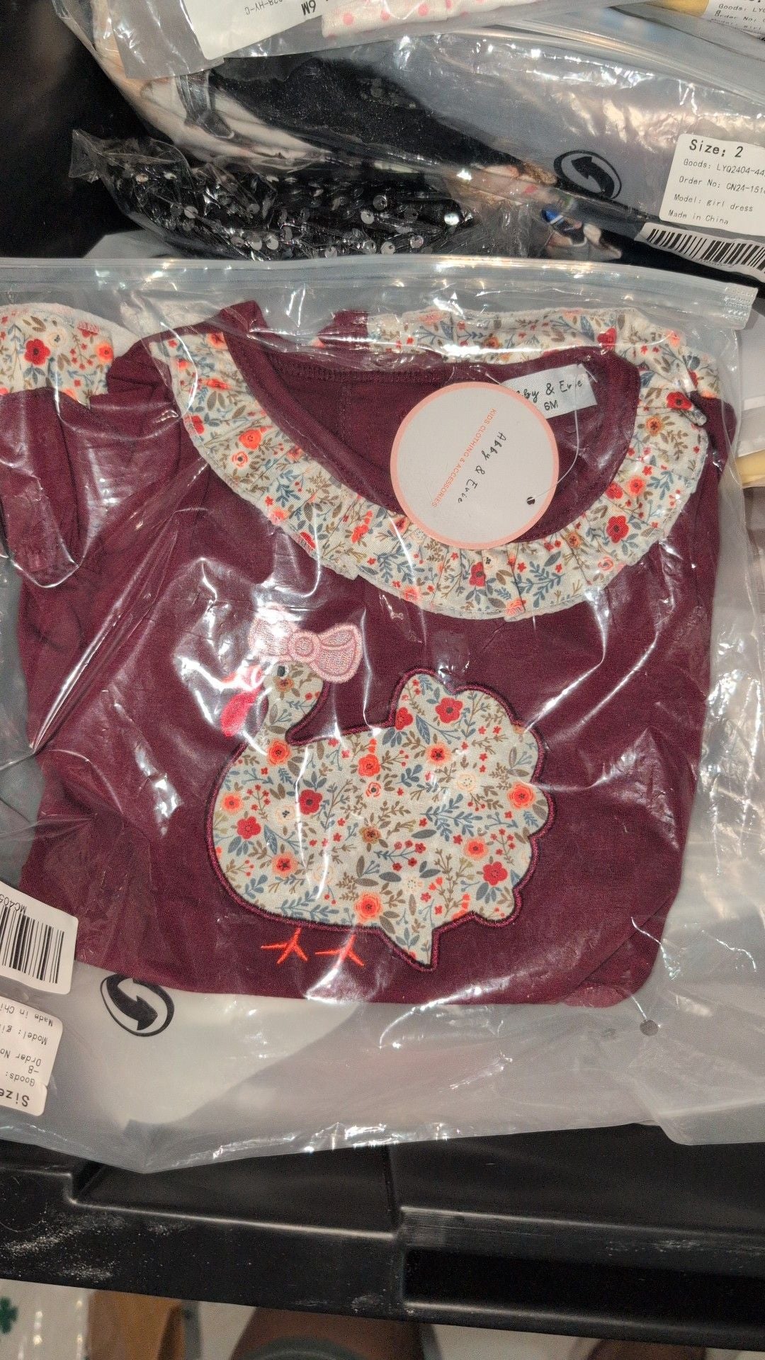 RTS Maroon & Floral Turkey Romper