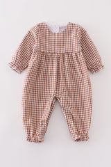 Caramel Gingham Romper
