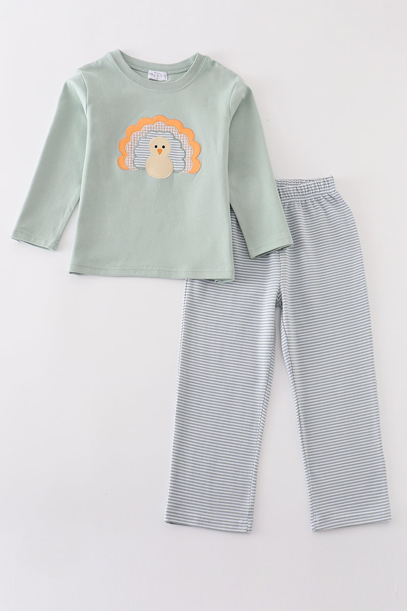 Sage Turkey Boy Pants Set
