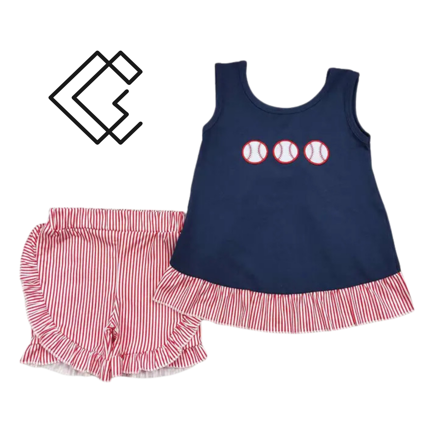 Blue and Red Plaid Baseball Sets