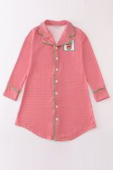 Red Striped Reindeer Women's Gown