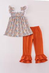 Fall Floral Pants Set