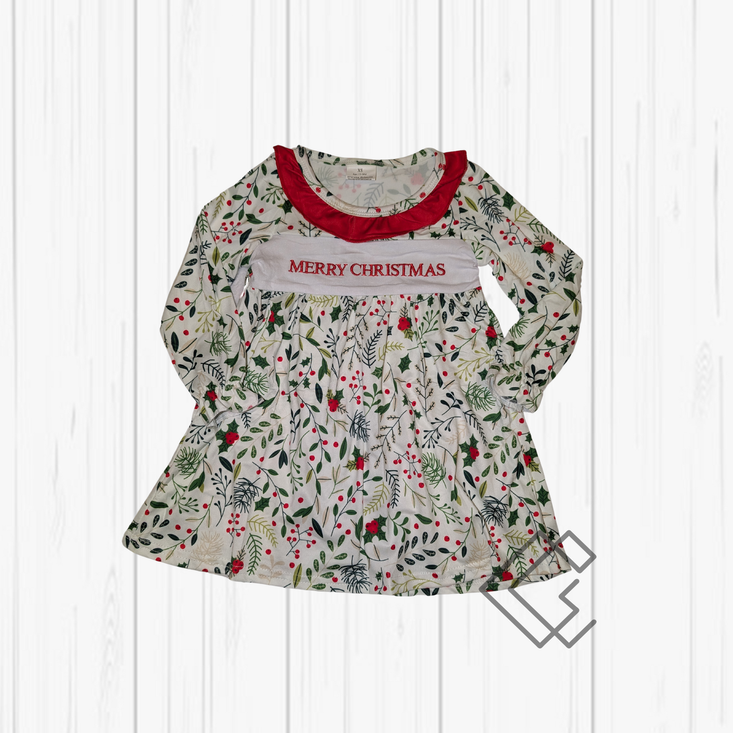 RTS Merry Christmas Floral Dress