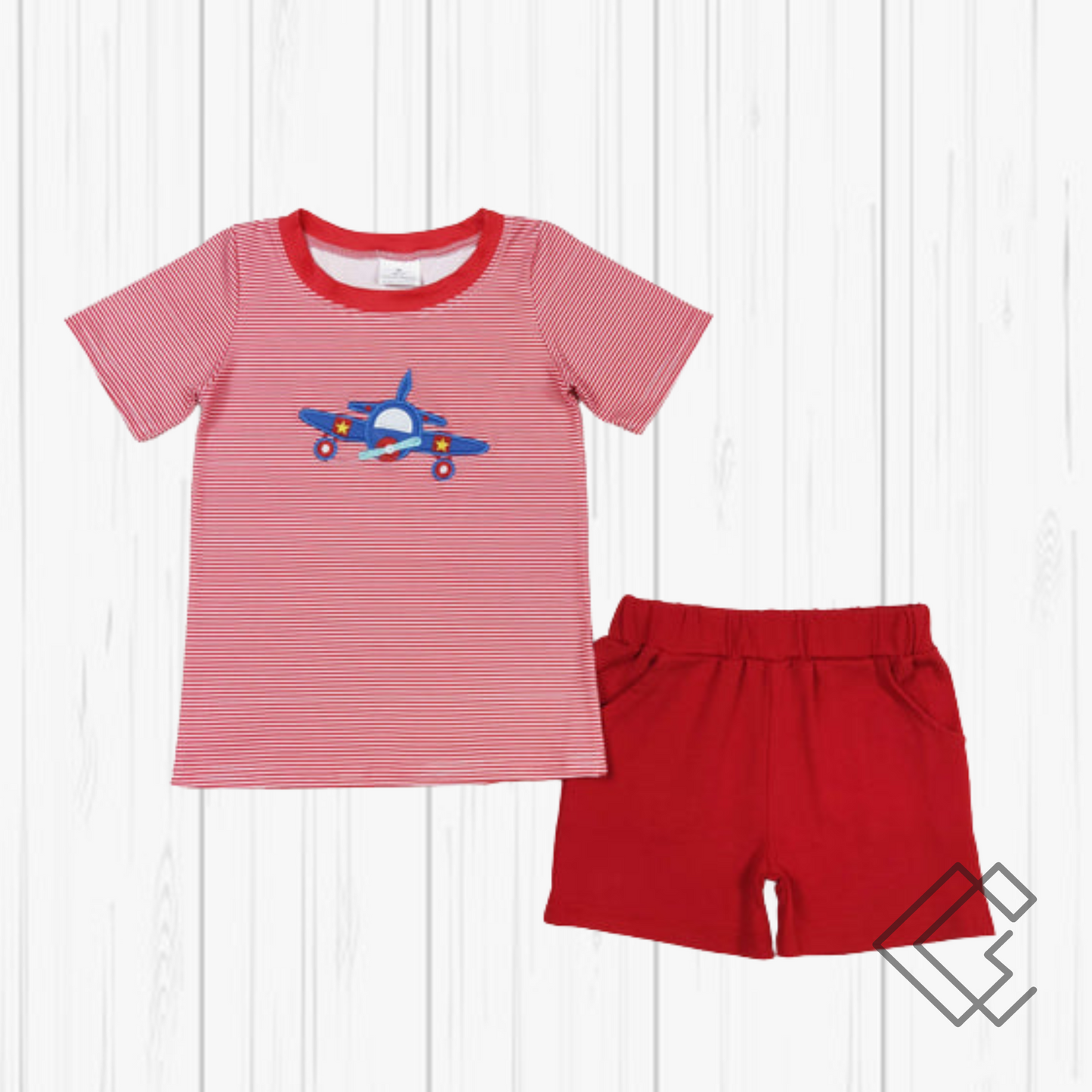 Striped Airplane Matching Sibling Sets