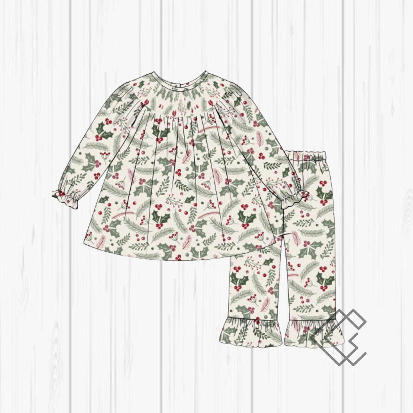 PREORDER Winter Floral Handsmocked Sets