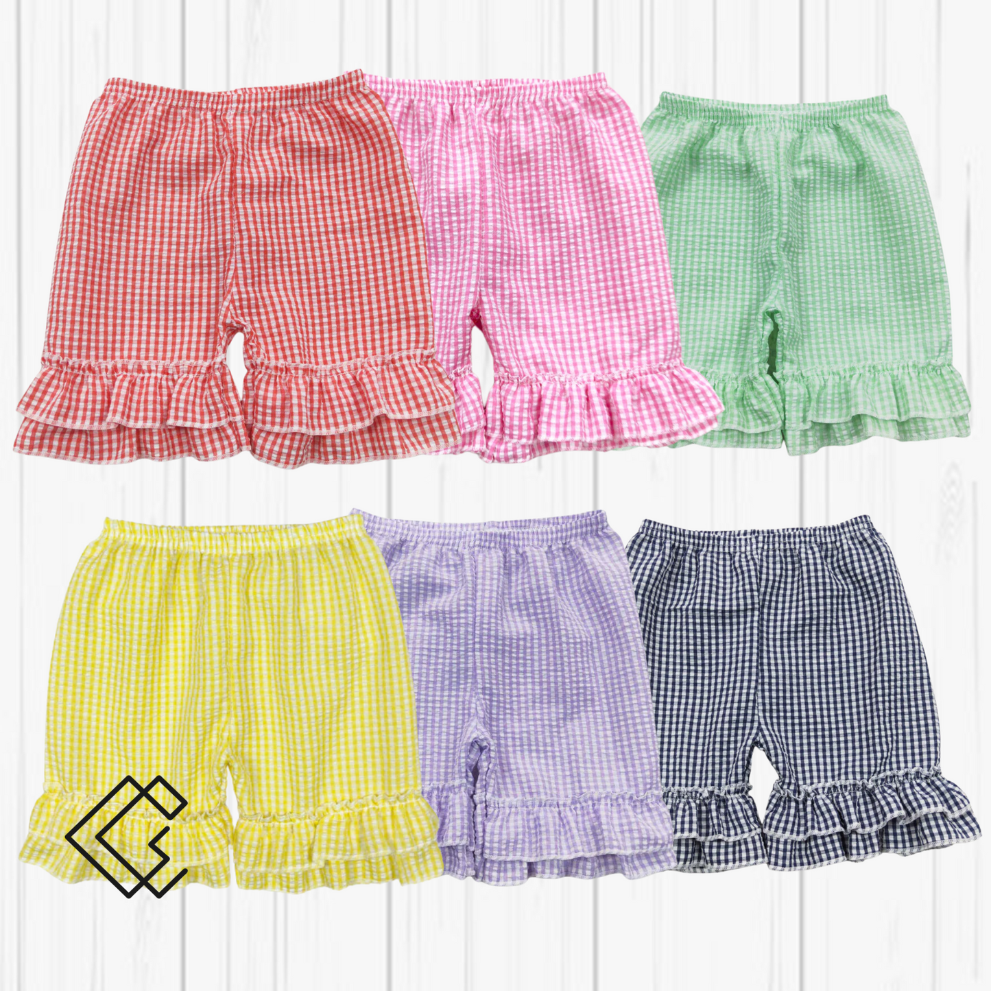 RTS Girls Seersucker Ruffle Shorts