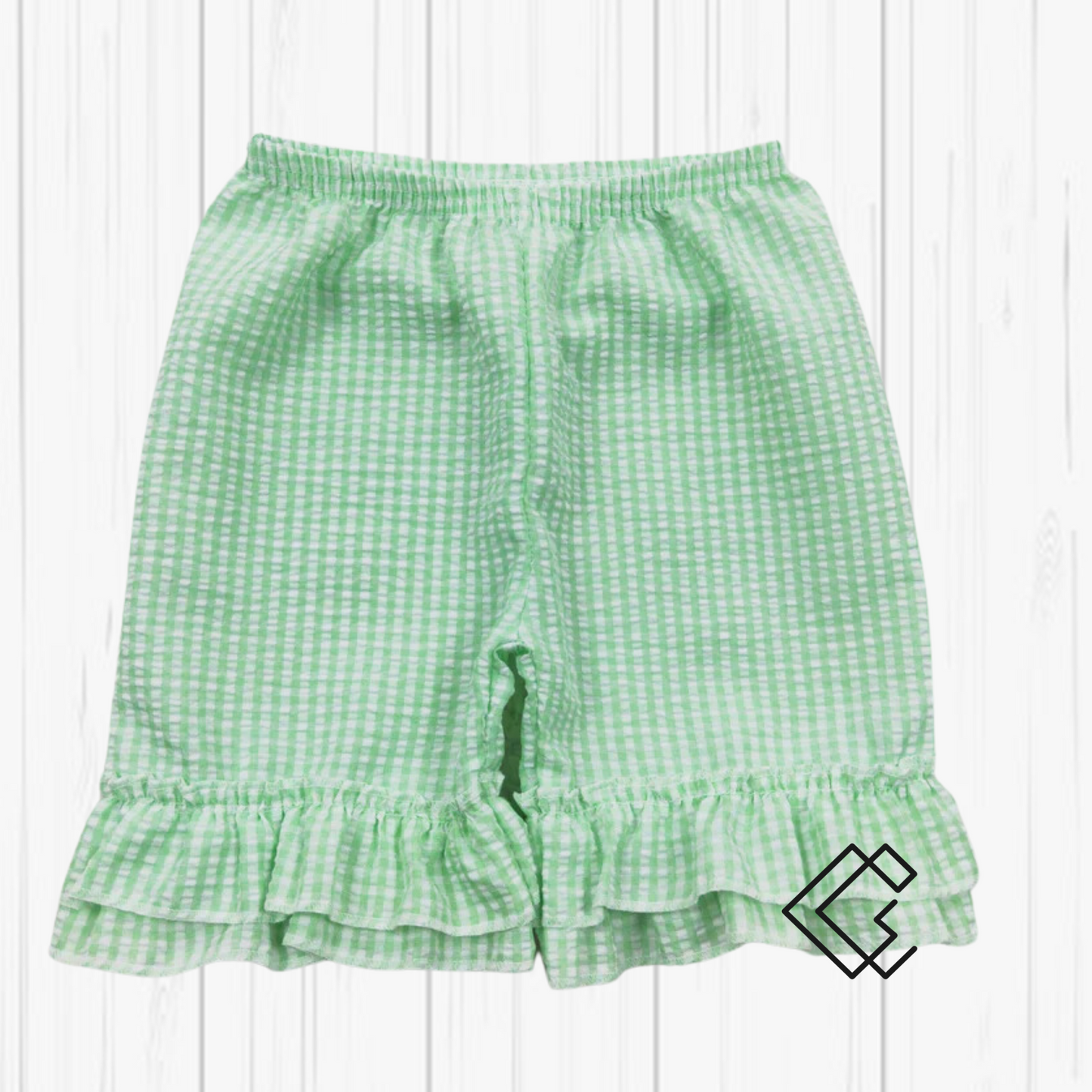 RTS Girls Seersucker Ruffle Shorts
