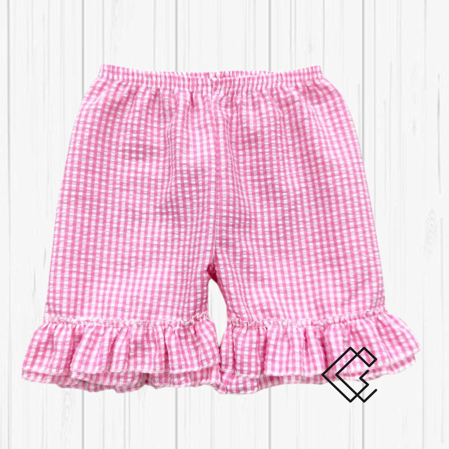 RTS Girls Seersucker Ruffle Shorts