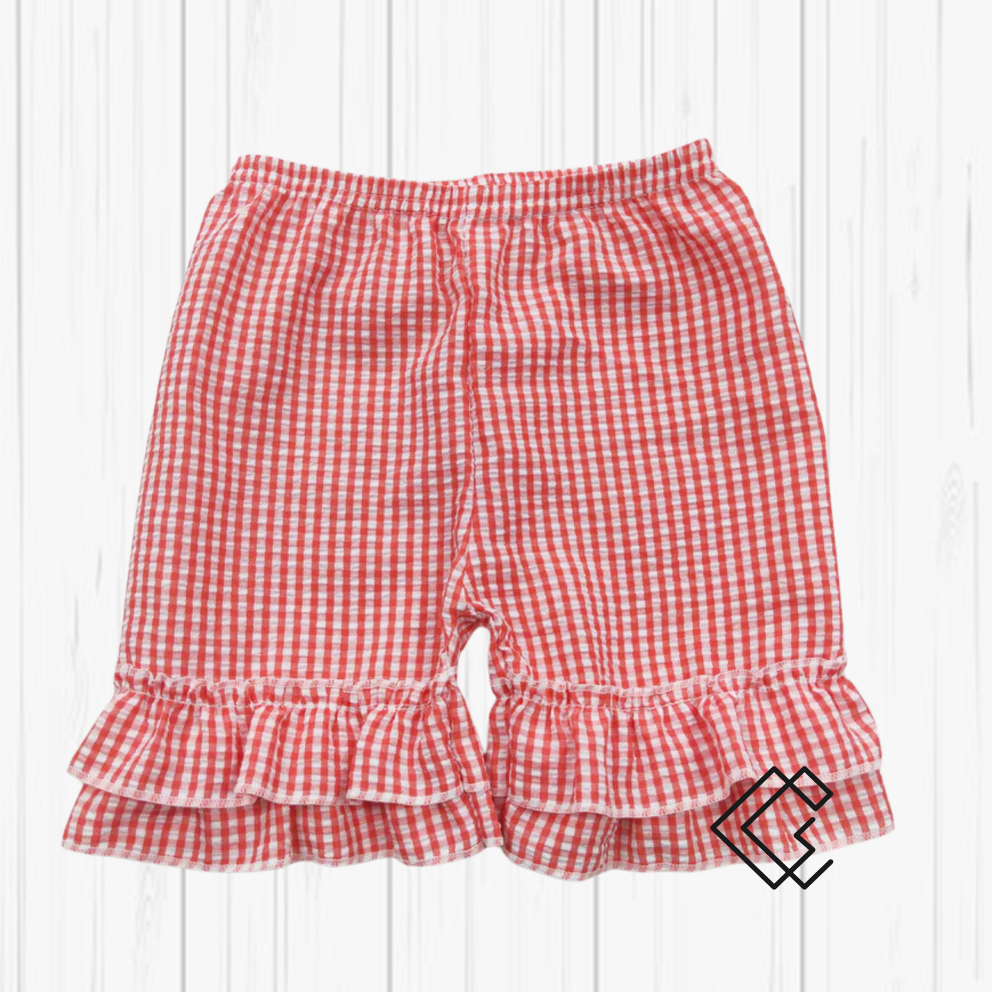 RTS Girls Seersucker Ruffle Shorts