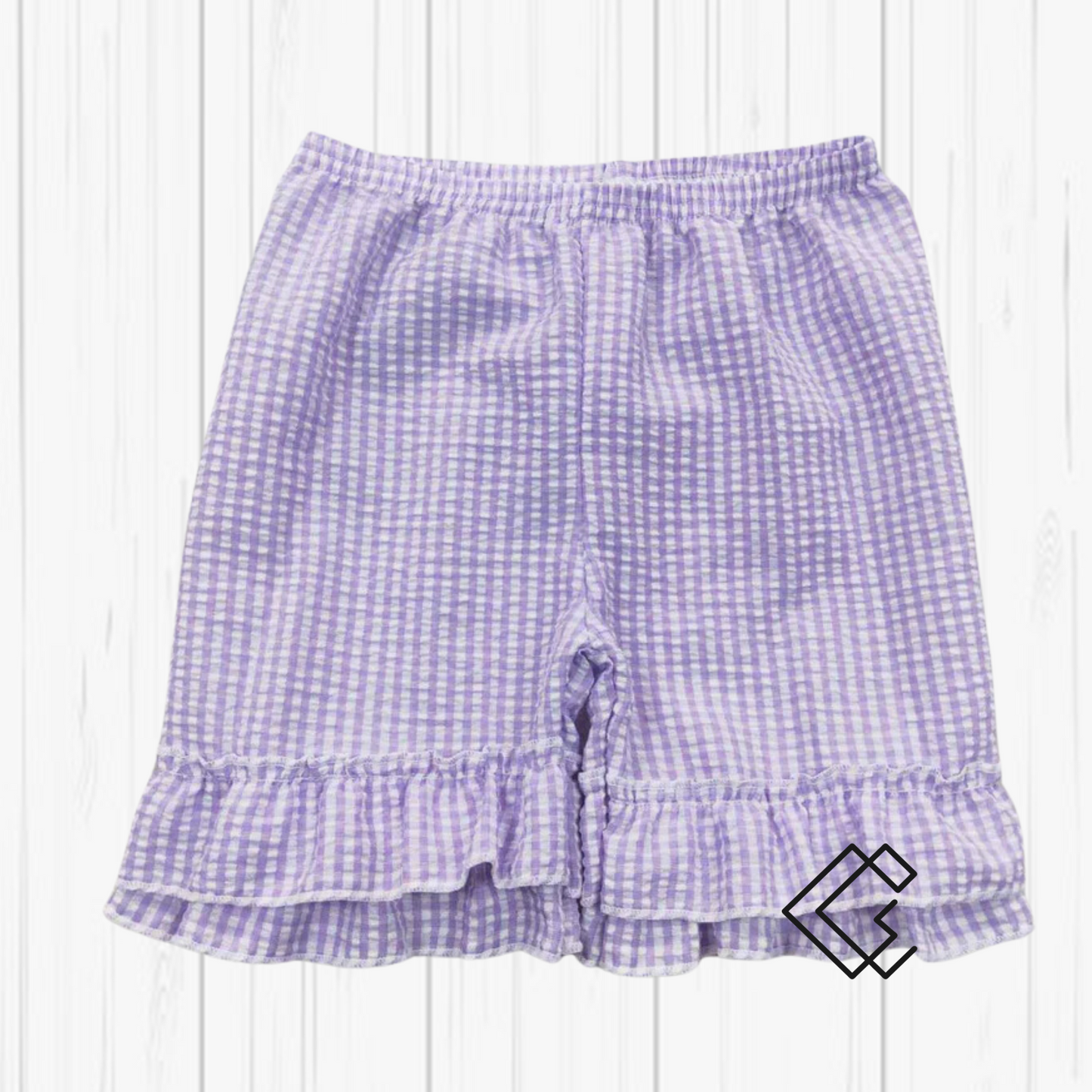 RTS Girls Seersucker Ruffle Shorts