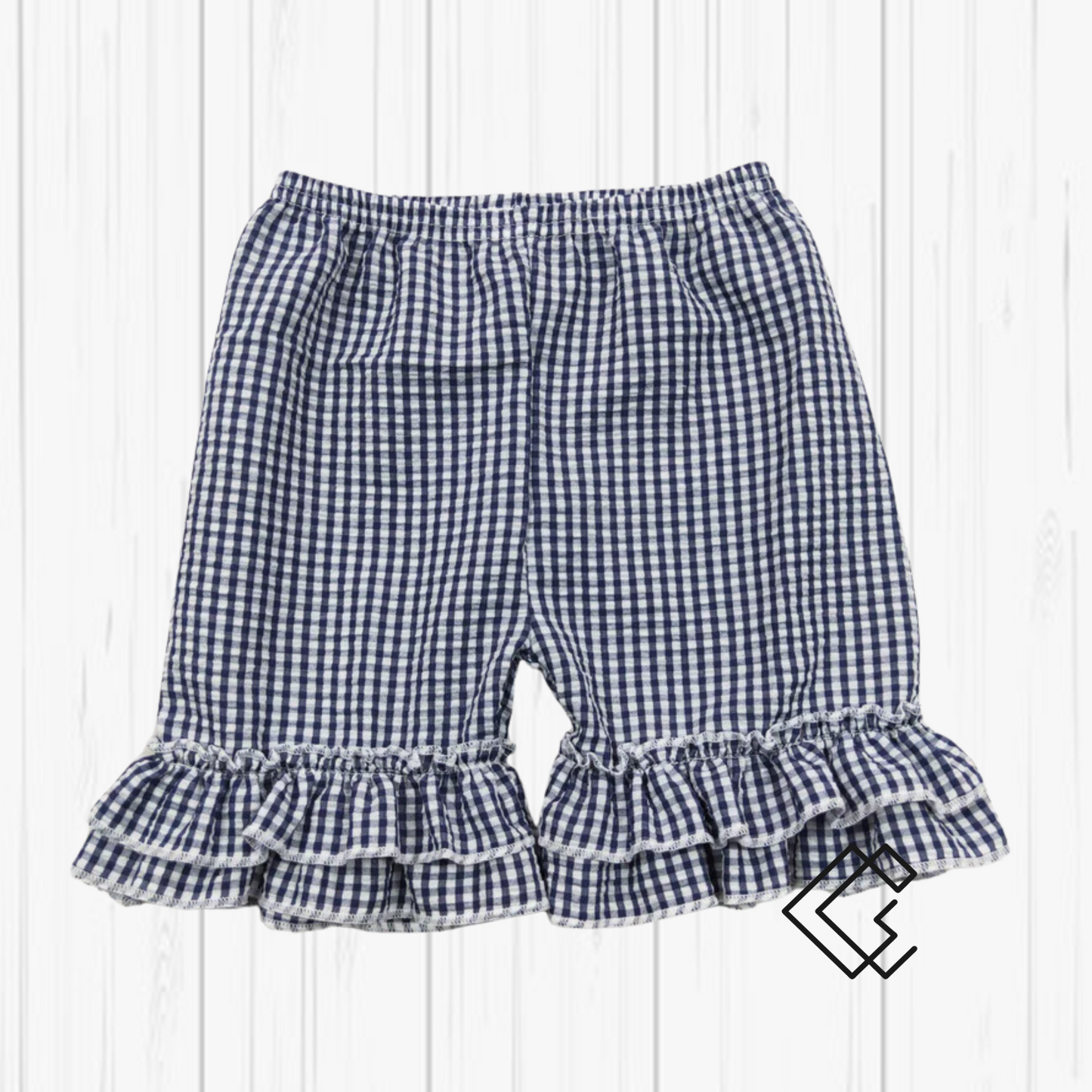 RTS Girls Seersucker Ruffle Shorts