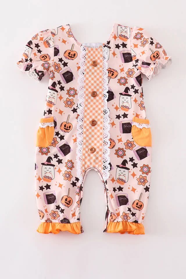 RTS Pink Halloween Romper