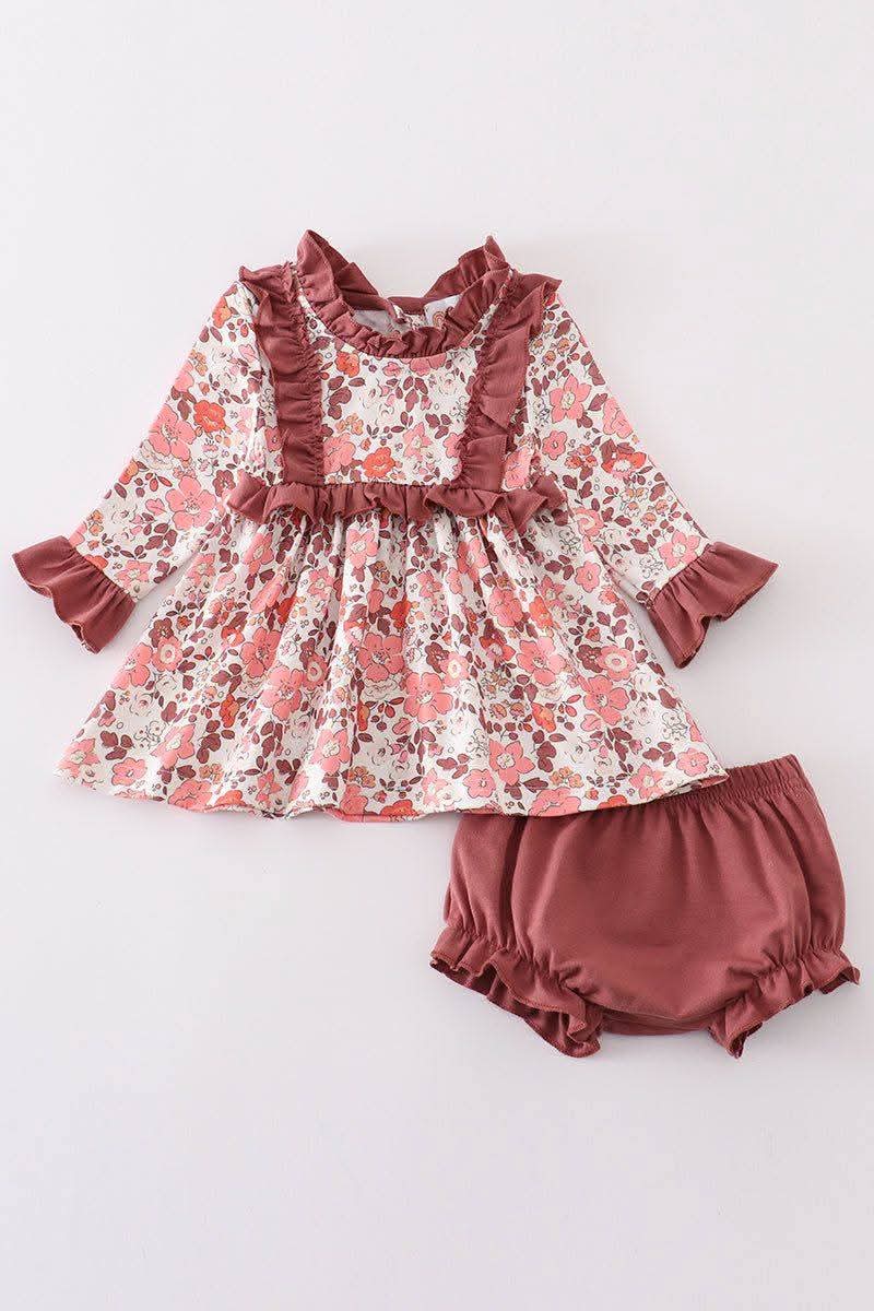 RTS Blush Floral Bummie Set