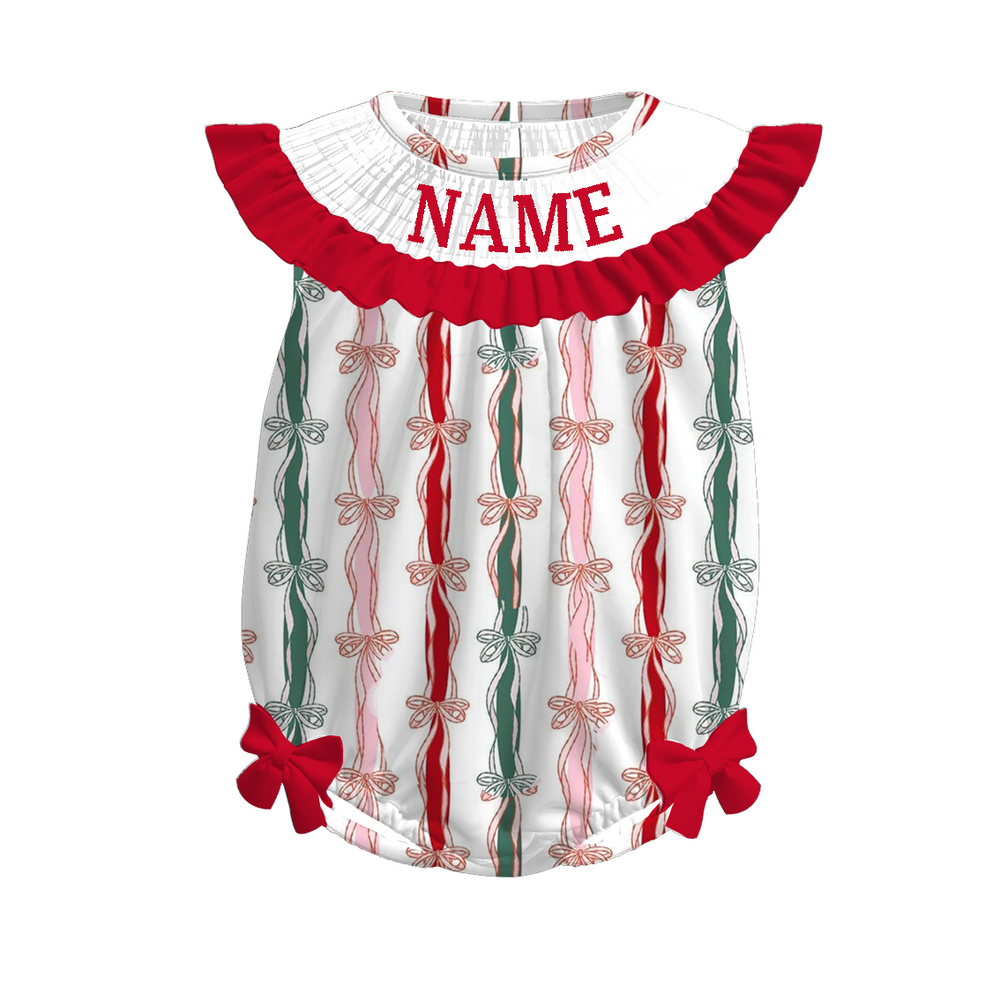 PREORDER Personalized Christmas Coquette Smocked Sets
