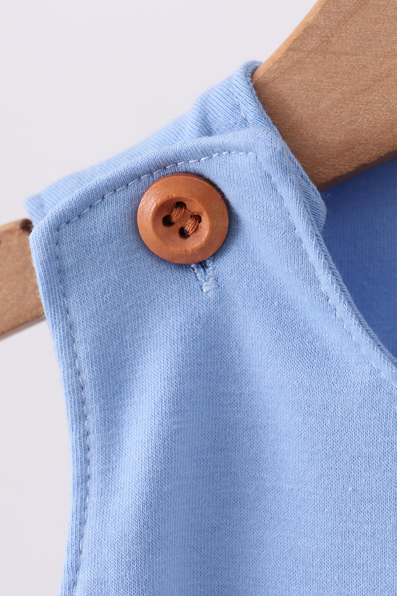 Blue puppy french knot bubble