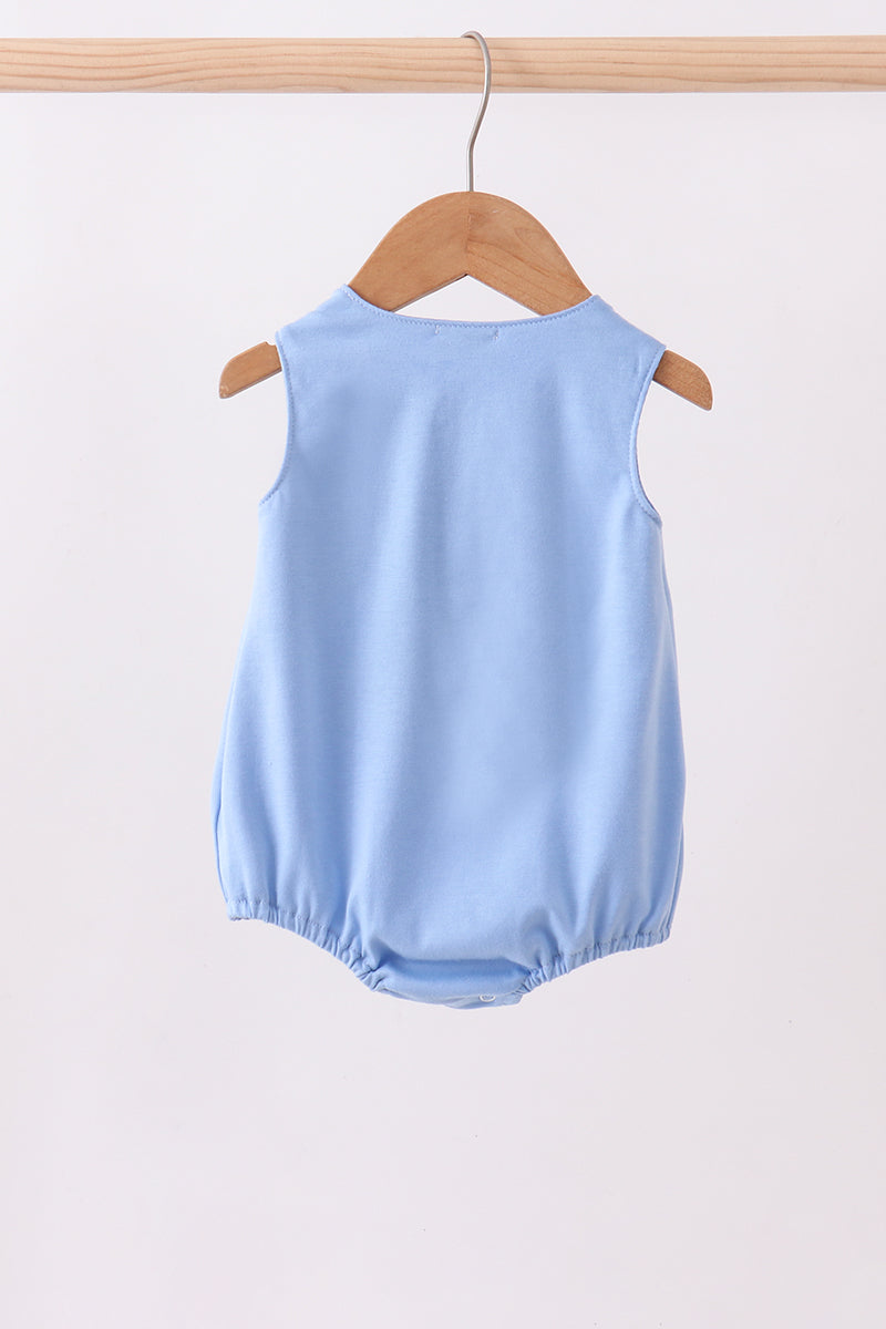 Blue puppy french knot bubble