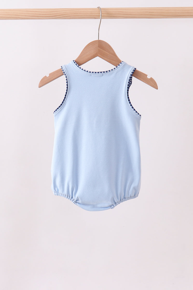 Blue baseball applique bubble