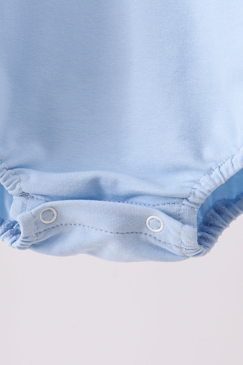 Blue baseball applique bubble