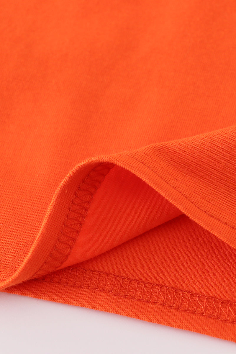 Orange turkey embroidery top