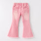 Pink Flared Elastic Jeans Denim pant