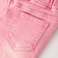 Pink Flared Elastic Jeans Denim pant