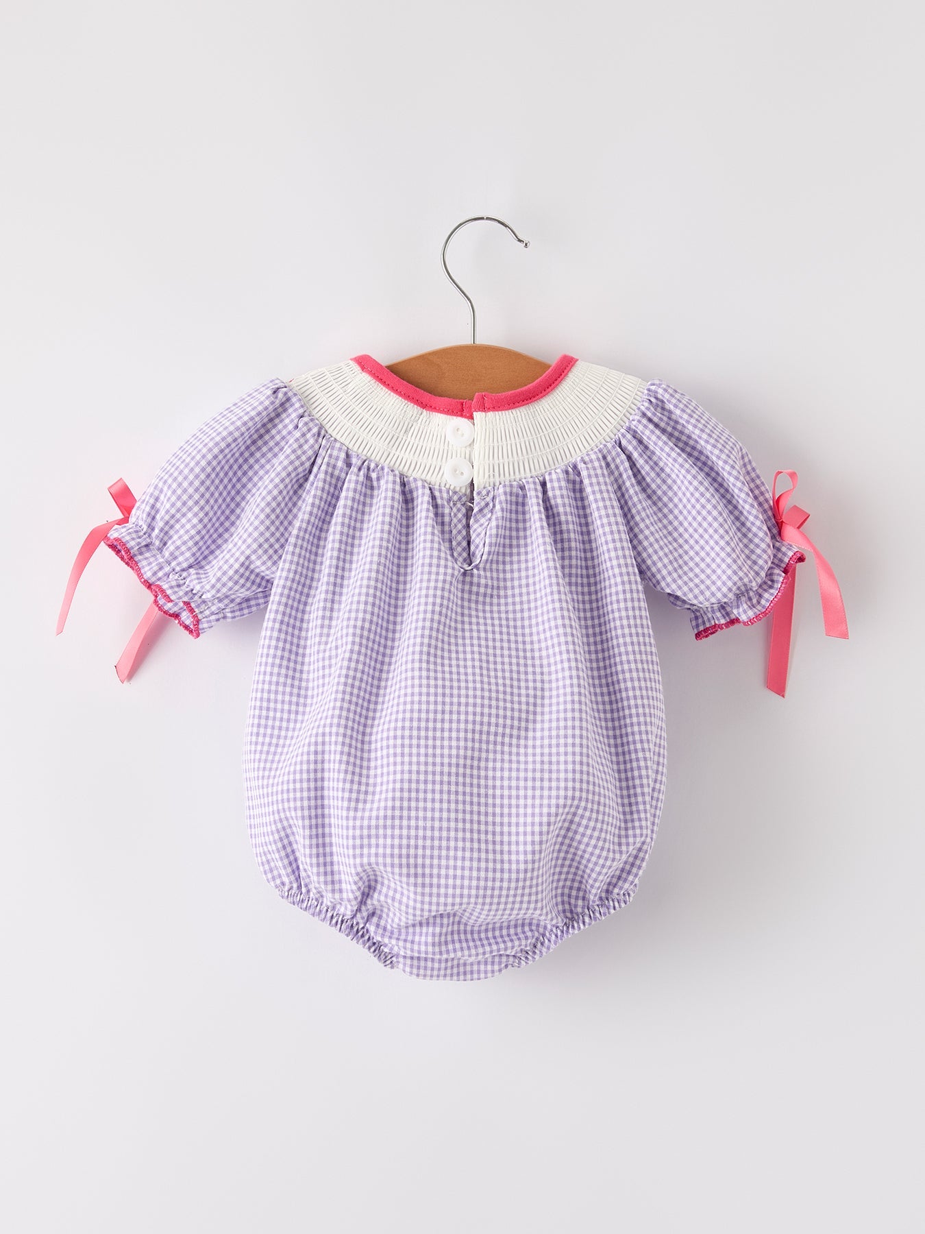 Halloween Spider Smock Embroidery Purple Girls Romper