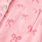 Pink Fall Girls Denim Jacket