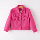 Hot Pink Fall Girls Denim Top