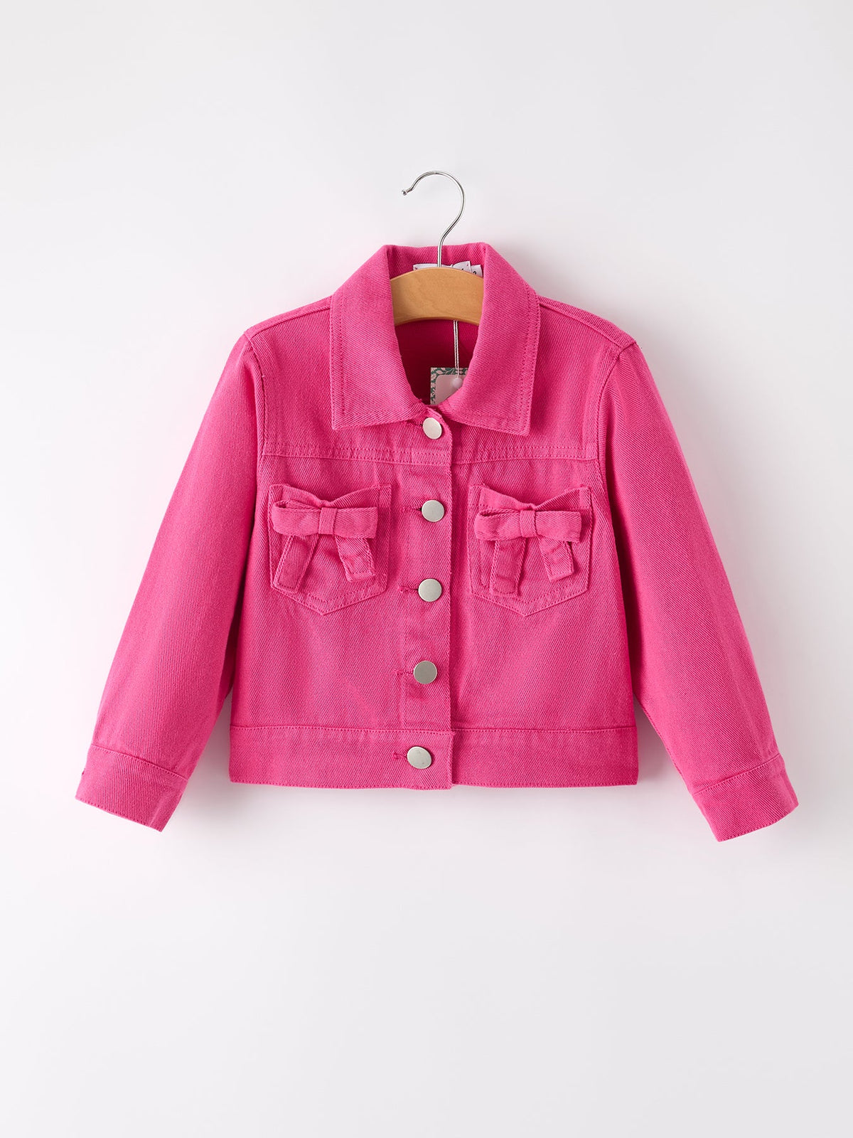Hot Pink Fall Girls Denim Top