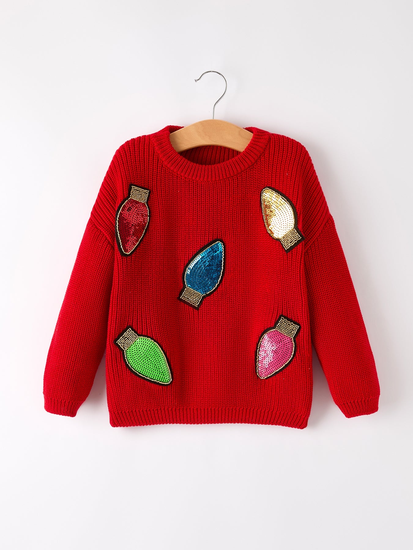 Winter Christmas Girls Sequins Pullover Sweater