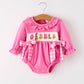 Fall Thanksgiving& Halloween "GOBBLE" Smock Embroidery Baby Girl Romper
